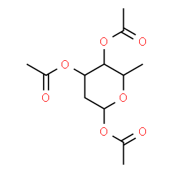 ChemSpider 2D Image | 1,3,4-Tri-O-acetyl-2,6-dideoxyhexopyranose | C12H18O7