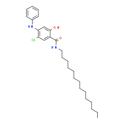 ChemSpider 2D Image | 4-Anilino-5-chloro-2-hydroxy-N-tetradecylbenzamide | C27H39ClN2O2