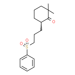 ChemSpider 2D Image | 2,2-Dimethyl-6-[3-(phenylsulfonyl)propyl]cyclohexanone | C17H24O3S