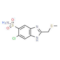 ChemSpider 2D Image | 6-Chloro-2-[(methylsulfanyl)methyl]-1H-benzimidazole-5-sulfonamide | C9H10ClN3O2S2