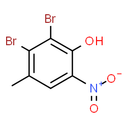 ChemSpider 2D Image | 2,3-Dibromo-4-methyl-6-nitrophenol | C7H5Br2NO3