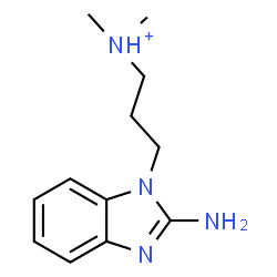 ChemSpider 2D Image | 3-(2-Amino-1H-benzimidazol-1-yl)-N,N-dimethyl-1-propanaminium | C12H19N4