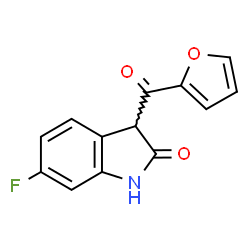 ChemSpider 2D Image | 6-Fluoro-3-(2-furoyl)-1,3-dihydro-2H-indol-2-one | C13H8FNO3