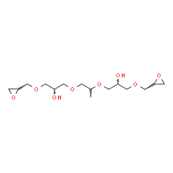 ChemSpider 2D Image | 7-Methyl-1,14-di(2-oxiranyl)-2,6,9,13-tetraoxatetradecane-4,11-diol | C15H28O8