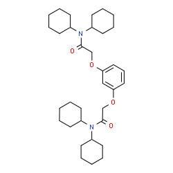 ChemSpider 2D Image | 2,2'-[1,3-Phenylenebis(oxy)]bis(N,N-dicyclohexylacetamide) | C34H52N2O4