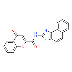ChemSpider 2D Image | N-(Naphtho[1,2-d][1,3]thiazol-2-yl)-4-oxo-4H-chromene-2-carboxamide | C21H12N2O3S