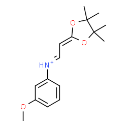 ChemSpider 2D Image | (1E)-N-(3-Methoxyphenyl)-2-(4,4,5,5-tetramethyl-1,3-dioxolan-2-ylidene)ethaniminium | C16H22NO3