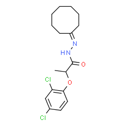 ChemSpider 2D Image | N'-Cyclooctylidene-2-(2,4-dichlorophenoxy)propanehydrazide | C17H22Cl2N2O2