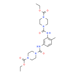ChemSpider 2D Image | Diethyl 4,4'-[(4-methyl-1,3-phenylene)dicarbamoyl]di(1-piperazinecarboxylate) | C23H34N6O6