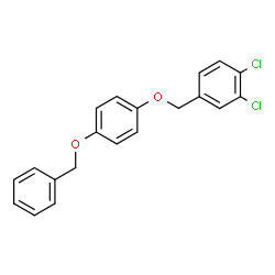 ChemSpider 2D Image | 4-{[4-(Benzyloxy)phenoxy]methyl}-1,2-dichlorobenzene | C20H16Cl2O2
