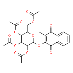 ChemSpider 2D Image | 3-Methyl-1,4-dioxo-1,4-dihydro-2-naphthalenyl 2,3,4,6-tetra-O-acetylhexopyranoside | C25H26O12