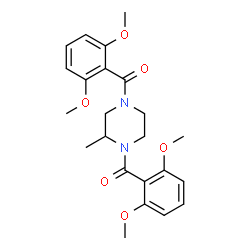 ChemSpider 2D Image | (2-Methyl-1,4-piperazinediyl)bis[(2,6-dimethoxyphenyl)methanone] | C23H28N2O6