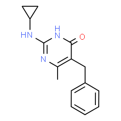 ChemSpider 2D Image | 5-Benzyl-2-(cyclopropylamino)-6-methyl-4(1H)-pyrimidinone | C15H17N3O