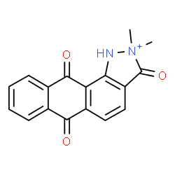 ChemSpider 2D Image | 2,2-Dimethyl-3,6,11-trioxo-2,3,6,11-tetrahydro-1H-naphtho[2,3-g]indazol-2-ium | C17H13N2O3