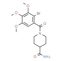 ChemSpider 2D Image | 1-(2-Bromo-3,4,5-trimethoxybenzoyl)-4-piperidinecarboxamide | C16H21BrN2O5