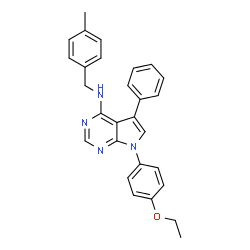 ChemSpider 2D Image | 7-(4-Ethoxyphenyl)-N-(4-methylbenzyl)-5-phenyl-7H-pyrrolo[2,3-d]pyrimidin-4-amine | C28H26N4O