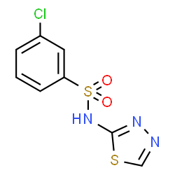 ChemSpider 2D Image | 3-Chloro-N-(1,3,4-thiadiazol-2-yl)benzenesulfonamide | C8H6ClN3O2S2