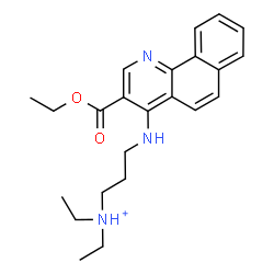ChemSpider 2D Image | 3-{[3-(Ethoxycarbonyl)benzo[h]quinolin-4-yl]amino}-N,N-diethyl-1-propanaminium | C23H30N3O2