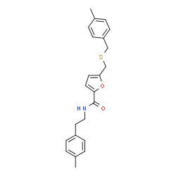 ChemSpider 2D Image | 5-{[(4-Methylbenzyl)sulfanyl]methyl}-N-[2-(4-methylphenyl)ethyl]-2-furamide | C23H25NO2S