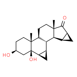 ChemSpider 2D Image | 3b,5-Dihydroxy-6b,7b:15b,16b-dimethylene-5b-androstan-17-one | C21H30O3