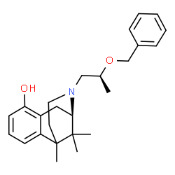 ChemSpider 2D Image | (9R)-10-[(2S)-2-(Benzyloxy)propyl]-1,13,13-trimethyl-10-azatricyclo[7.3.1.0~2,7~]trideca-2,4,6-trien-6-ol | C25H33NO2