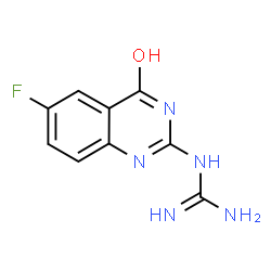 ChemSpider 2D Image | 1-(6-fluoro-4-hydroxy-quinazolin-2-yl)guanidine | C9H8FN5O