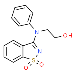 ChemSpider 2D Image | 2-[(1,1-Dioxido-1,2-benzisothiazol-3-yl)phenylamino]ethanol | C15H14N2O3S