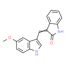 ChemSpider 2D Image | 3-[(5-Methoxy-1H-indol-3-yl)methylene]-1,3-dihydro-2H-indol-2-one | C18H14N2O2