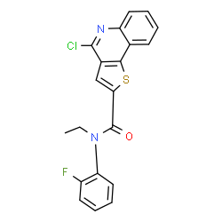ChemSpider 2D Image | 4-Chloro-N-ethyl-N-(2-fluorophenyl)thieno[3,2-c]quinoline-2-carboxamide | C20H14ClFN2OS