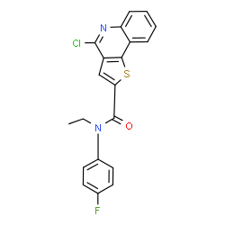 ChemSpider 2D Image | 4-Chloro-N-ethyl-N-(4-fluorophenyl)thieno[3,2-c]quinoline-2-carboxamide | C20H14ClFN2OS