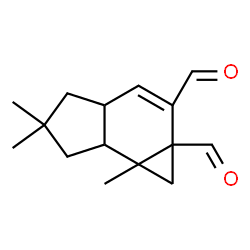 ChemSpider 2D Image | 5,5,6b-Trimethyl-3a,4,5,6,6a,6b-hexahydrocyclopropa[e]indene-1a,2(1H)-dicarbaldehyde | C15H20O2
