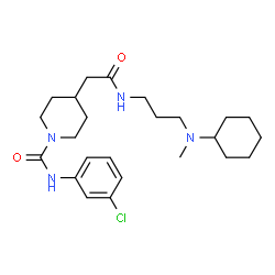 ChemSpider 2D Image | N-(3-Chlorophenyl)-4-[2-({3-[cyclohexyl(methyl)amino]propyl}amino)-2-oxoethyl]-1-piperidinecarboxamide | C24H37ClN4O2