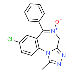 ChemSpider 2D Image | 8-Chloro-1-methyl-6-phenyl-4H-[1,2,4]triazolo[4,3-a][1,4]benzodiazepine 5-oxide | C17H13ClN4O