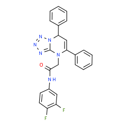 ChemSpider 2D Image | N-(3,4-Difluorophenyl)-2-(5,7-diphenyltetrazolo[1,5-a]pyrimidin-4(7H)-yl)acetamide | C24H18F2N6O