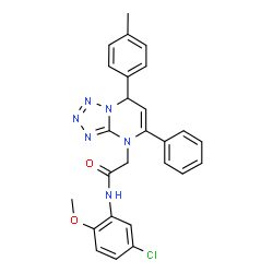 ChemSpider 2D Image | N-(5-Chloro-2-methoxyphenyl)-2-[7-(4-methylphenyl)-5-phenyltetrazolo[1,5-a]pyrimidin-4(7H)-yl]acetamide | C26H23ClN6O2