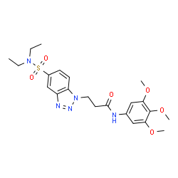 ChemSpider 2D Image | 3-[5-(Diethylsulfamoyl)-1H-benzotriazol-1-yl]-N-(3,4,5-trimethoxyphenyl)propanamide | C22H29N5O6S