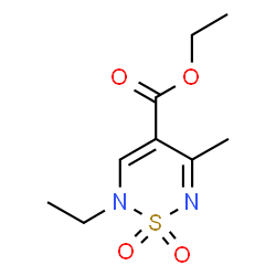 ChemSpider 2D Image | Ethyl 2-ethyl-5-methyl-2H-1,2,6-thiadiazine-4-carboxylate 1,1-dioxide | C9H14N2O4S