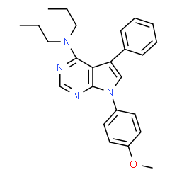 ChemSpider 2D Image | 7-(4-Methoxyphenyl)-5-phenyl-N,N-dipropyl-7H-pyrrolo[2,3-d]pyrimidin-4-amine | C25H28N4O
