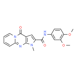 ChemSpider 2D Image | N-(3,4-Dimethoxyphenyl)-1-methyl-4-oxo-1,4-dihydropyrido[1,2-a]pyrrolo[2,3-d]pyrimidine-2-carboxamide | C20H18N4O4