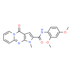 ChemSpider 2D Image | N-(2,4-Dimethoxyphenyl)-1-methyl-4-oxo-1,4-dihydropyrido[1,2-a]pyrrolo[2,3-d]pyrimidine-2-carboxamide | C20H18N4O4