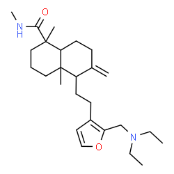 ChemSpider 2D Image | 5-(2-{2-[(Diethylamino)methyl]-3-furyl}ethyl)-N,1,4a-trimethyl-6-methylenedecahydro-1-naphthalenecarboxamide | C26H42N2O2