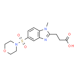 ChemSpider 2D Image | 3-[1-Methyl-5-(4-morpholinylsulfonyl)-1H-benzimidazol-2-yl]propanoic acid | C15H19N3O5S