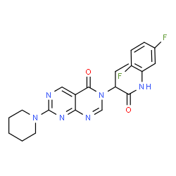ChemSpider 2D Image | N-(2,5-Difluorophenyl)-2-[4-oxo-7-(1-piperidinyl)pyrimido[4,5-d]pyrimidin-3(4H)-yl]butanamide | C21H22F2N6O2