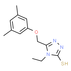 ChemSpider 2D Image | 5-((3,5-Dimethylphenoxy)methyl)-4-ethyl-4H-1,2,4-triazole-3-thiol | C13H17N3OS