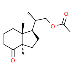 ChemSpider 2D Image | (2S)-2-[(1R,3aR,7aR)-3a,7a-Dimethyl-4-oxooctahydro-1H-inden-1-yl]propyl acetate | C16H26O3