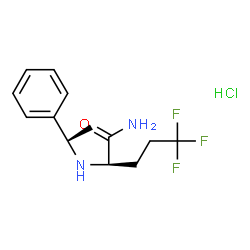 ChemSpider 2D Image | 5,5,5-Trifluoro-N~2~-[(1R)-1-phenylethyl]-D-norvalinamide hydrochloride (1:1) | C13H18ClF3N2O