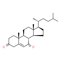 ChemSpider 2D Image | (8S,9S,10R,13R,14S,17R)-10,13-Dimethyl-17-[(2R)-5-methyl-2-hexanyl]-8,9,10,11,12,13,14,15,16,17-decahydro-1H-cyclopenta[a]phenanthrene-3,7(2H,4H)-dione | C26H40O2