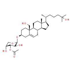 ChemSpider 2D Image | (3beta)-19,25-Dihydroxycholest-5-en-3-yl 3-O-acetyl-beta-D-arabinopyranoside | C34H56O8