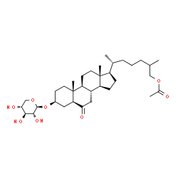 ChemSpider 2D Image | (3beta,5alpha)-6-Oxo-3-(beta-D-xylopyranosyloxy)cholestan-26-yl acetate | C34H56O8