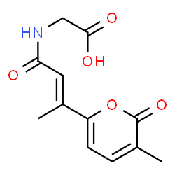 ChemSpider 2D Image | N-[(2E)-3-(3-Methyl-2-oxo-2H-pyran-6-yl)-2-butenoyl]glycine | C12H13NO5